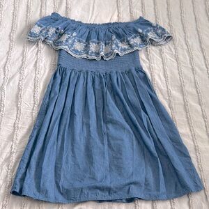 Boho Off the Shoulder Smocked Top Mini Dress Size M